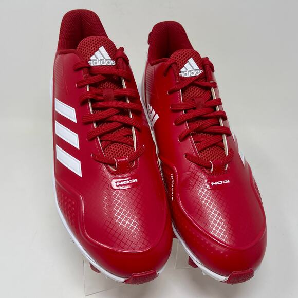 adidas Icon 7 MD Baseball Cleats Mens Sz 10 Red Ironskin I.1.9 Sporty - Picture 6 of 16